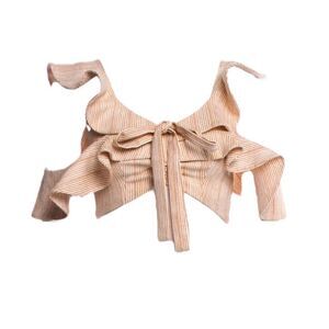 PATBO Striped Scoop Neck Crop Top
|Size: XS|